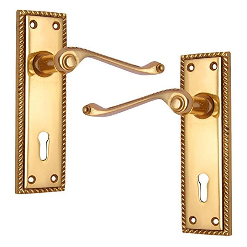 Buy "Abiram" Brass Door Handle with Plate-Premium Harware Products Online - Adonai Hardware