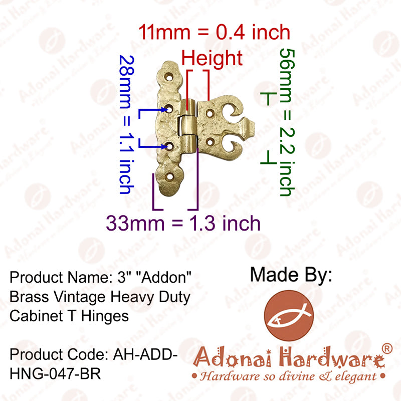 "Addon" Black Antique Iron Cabinet T-Hinge