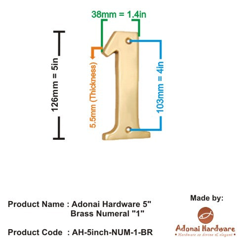 5" Brass Numerals (0-9)