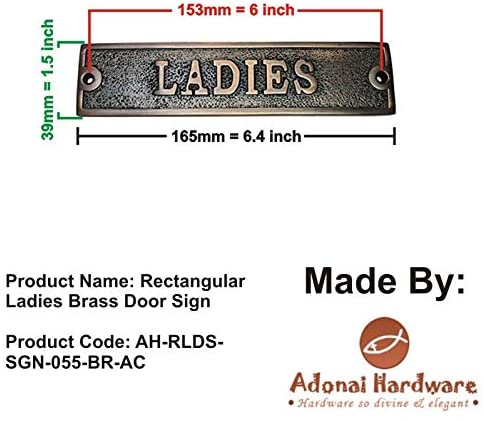 Buy Rectangular Ladies Brass Door Sign-Premium Harware Products Online - Adonai Hardware