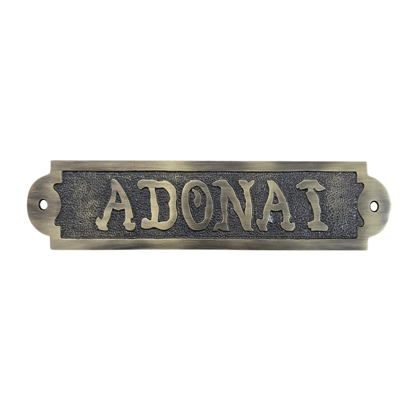 Adonai Solid Brass Door Sign