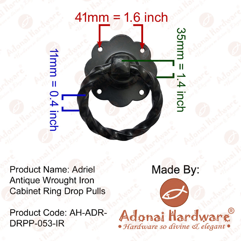 4 Inch Adriel Iron Drop Pull