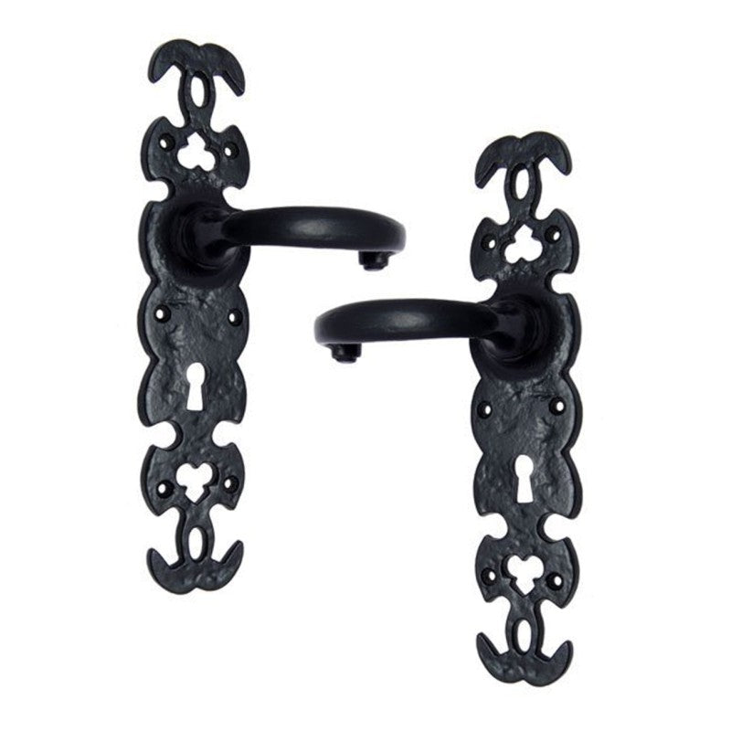 Buy "Akim" Black Iron Door Handle with Plate-Premium Harware Products Online - Adonai Hardware