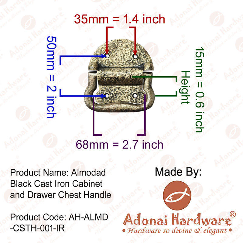 Almodad Brass Cabinet and Drawer Chest Handle