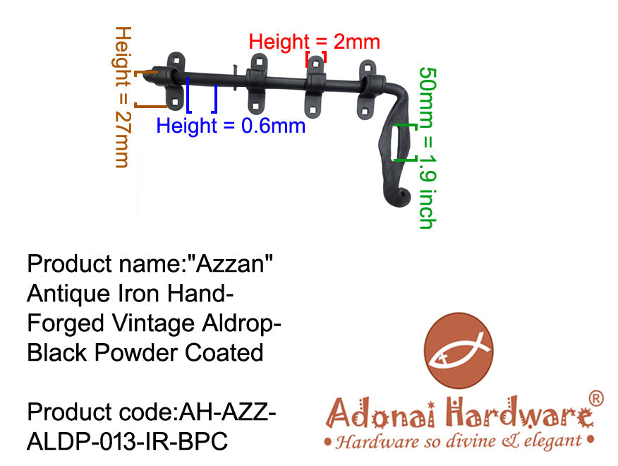 "Azzan" Antique Iron Hand-Forged Aldrop