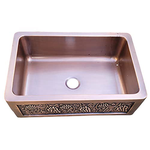 Buy 33.4 Inch "Ahumai" Antique Copper Single Bowl Sink-Premium Harware Products Online - Adonai Hardware