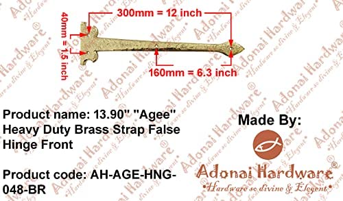 13.90" "Agee" Heavy Duty Brass Strap False Hinge Front