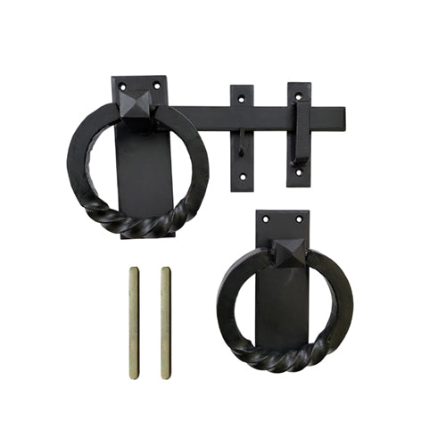 Buy "Baalath" Antique Heavy Duty Forged Front Entry Sturdy Ring Gate Latch ( Des-02 )-Premium Harware Products Online - Adonai Hardware