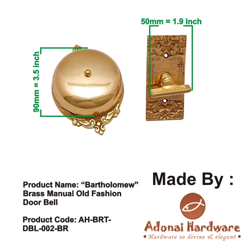"Bartholomew" Brass Manual Old Fashion Door Bell