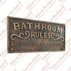 Adonai Hardware Rectangular Private Brass Door Sign – Antique Brass Finish, 178.5mm X 41mm, For Office Or Private Spaces