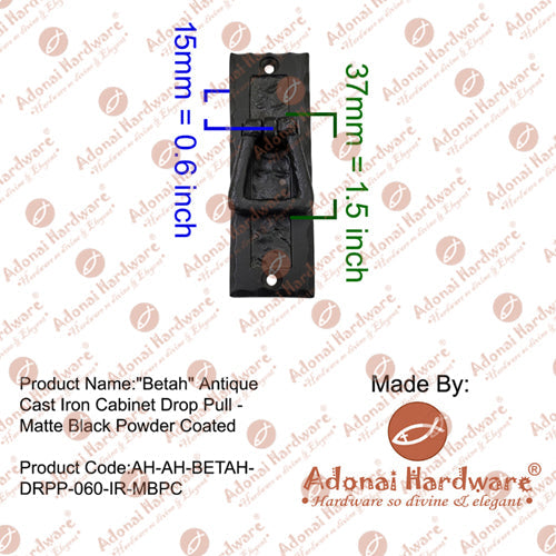 Betah Antique Cast Iron Cabinet Drop Pull