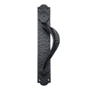 "Cappadocia" Black Antique Iron Door Pull with Plate (Right Hand)