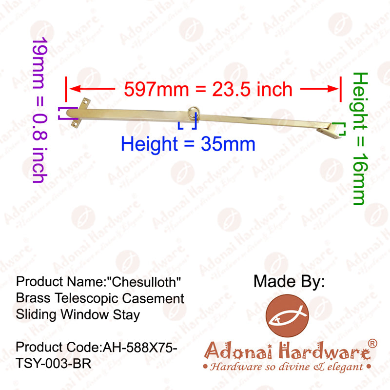 "Chesulloth" Brass Telescopic Casement Sliding Window Stay