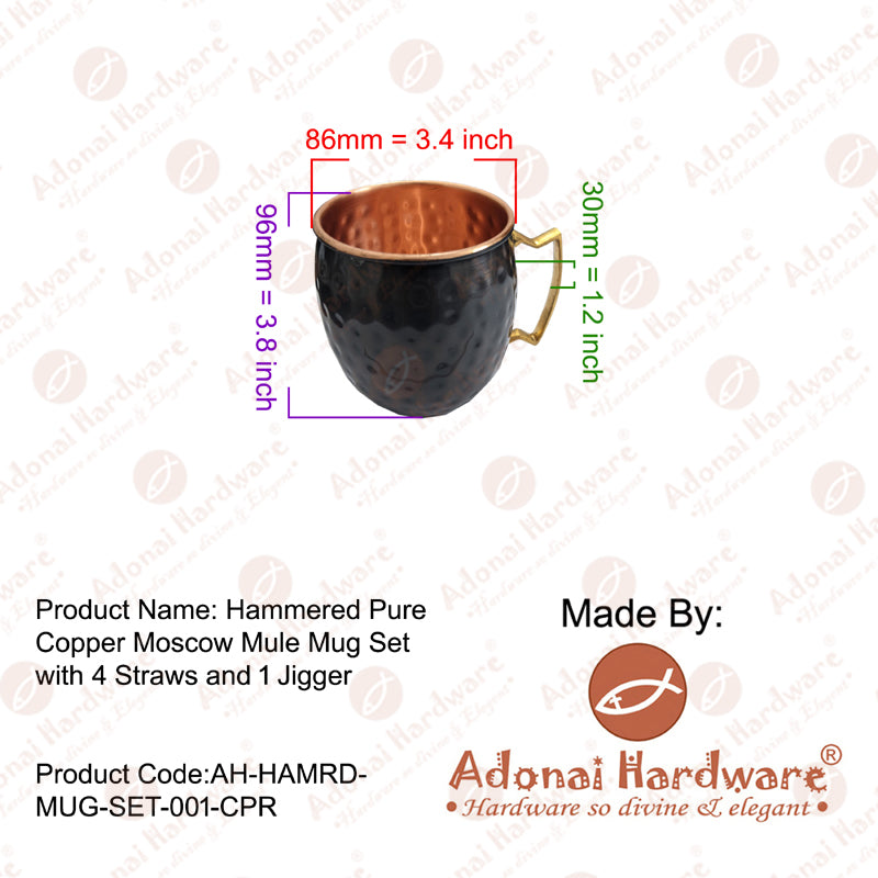 Hammered Pure Copper Moscow Mule Mug