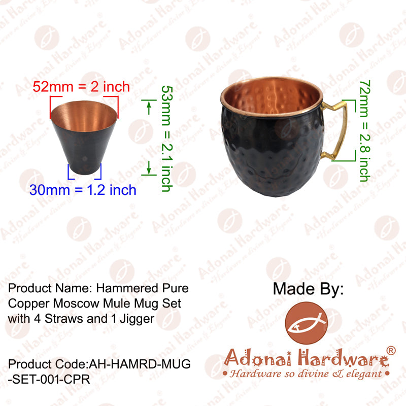 Hammered Pure Copper Moscow Mule Mug
