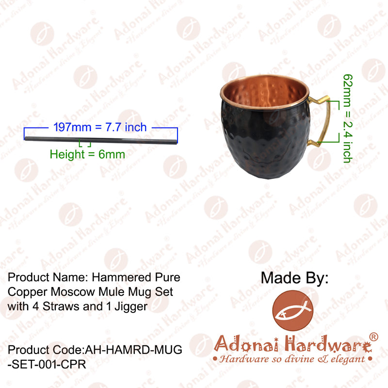 Hammered Pure Copper Moscow Mule Mug