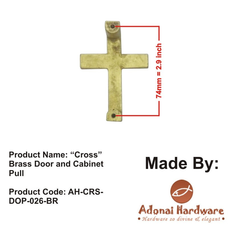"Cross" Brass Door and Cabinet Pull