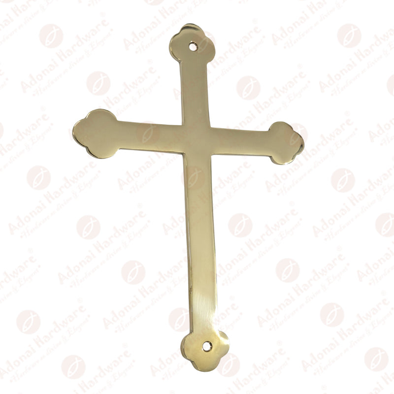 Cross Brass Door Sign