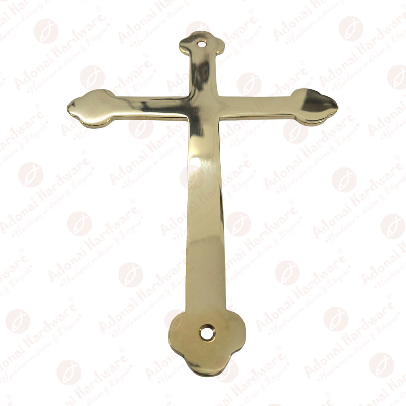 Cross Brass Door Sign