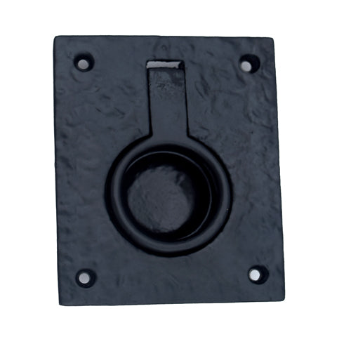 Buy "Ajalon" Black Antique Iron Flush Ring Pull-Premium Harware Products Online - Adonai Hardware