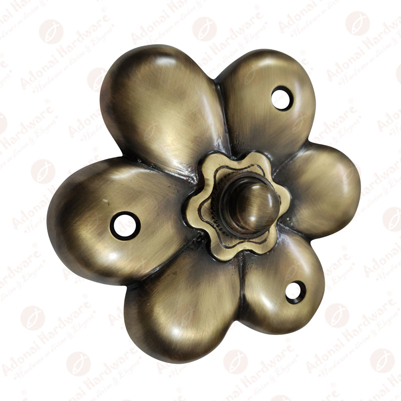 Decorative Flower Brass Bell Push