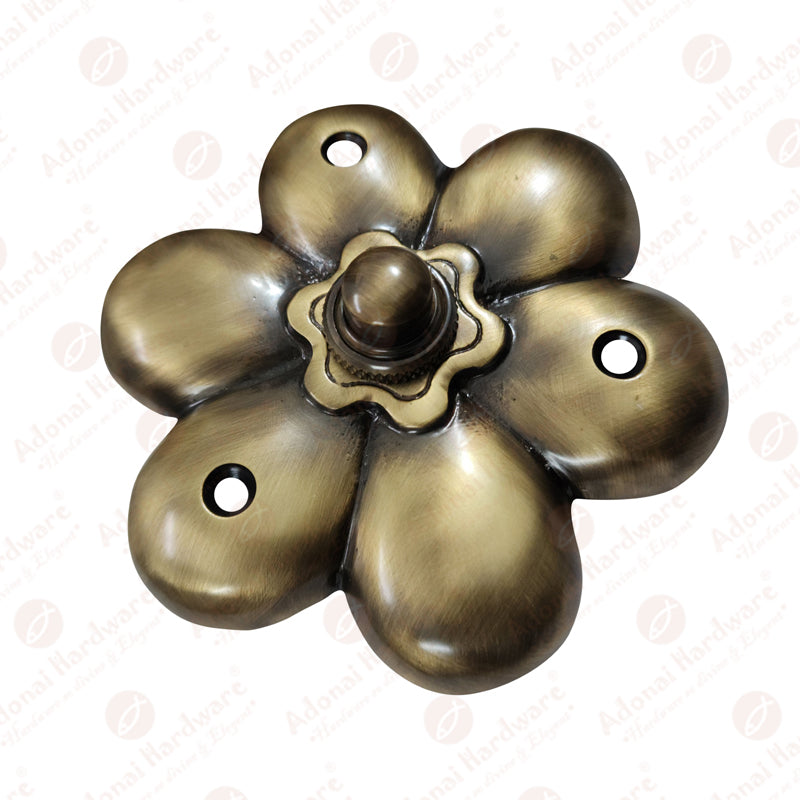 Decorative Flower Brass Bell Push