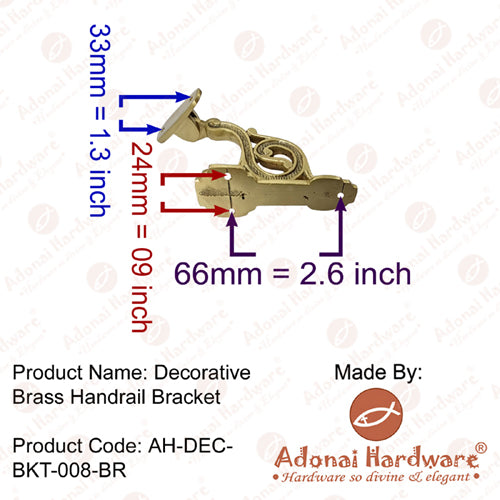 Decorative Brass Handrail Bracket