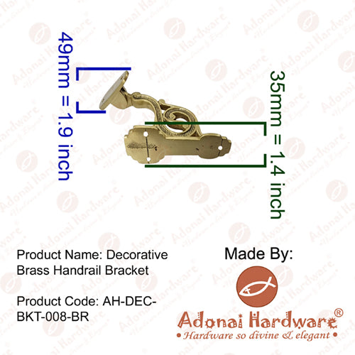 Decorative Brass Handrail Bracket