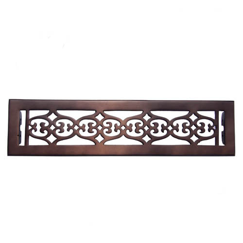Buy "Flower" Bronze Wall Register with Louver - 2-1/4" x 14" (3-7/8" x 15-1/4" Overall)-Premium Harware Products Online - Adonai Hardware