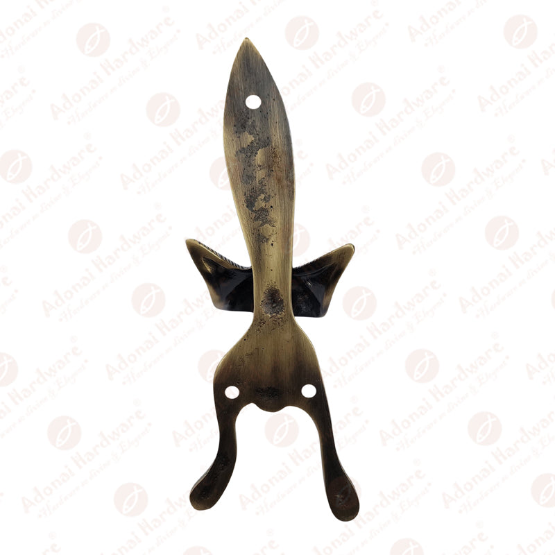 Fox brass door knocker