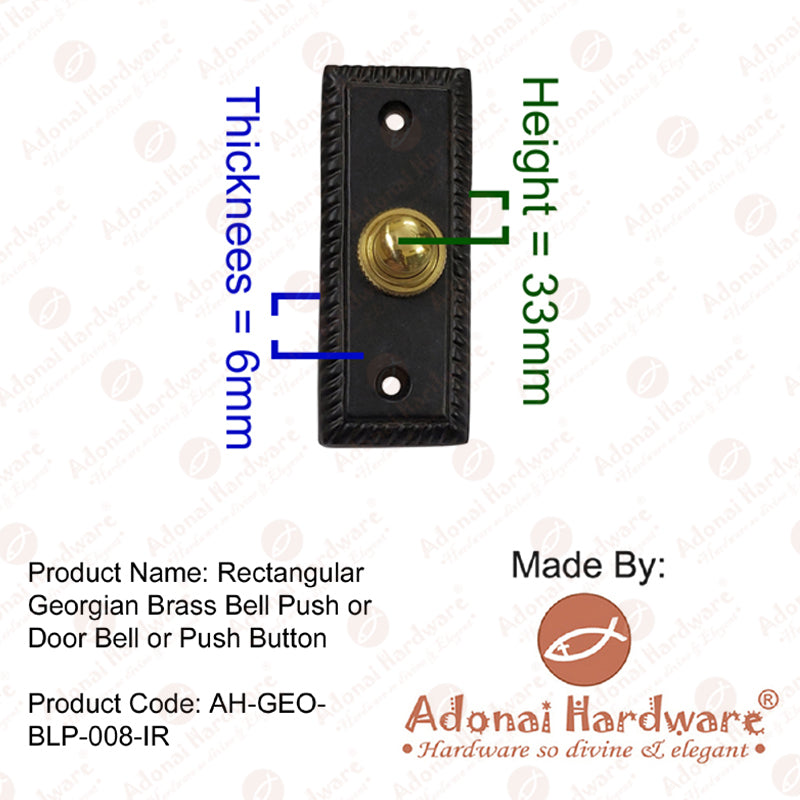 Rectangular Georgian Iron Bell Push