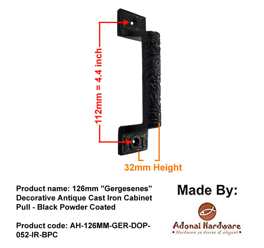 "Gergesenes" Decorative Iron Cabinet Pull