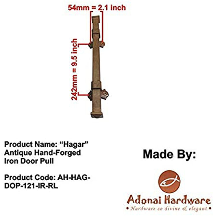 "Hagar" Antique Hand-Forged Iron Door Pull