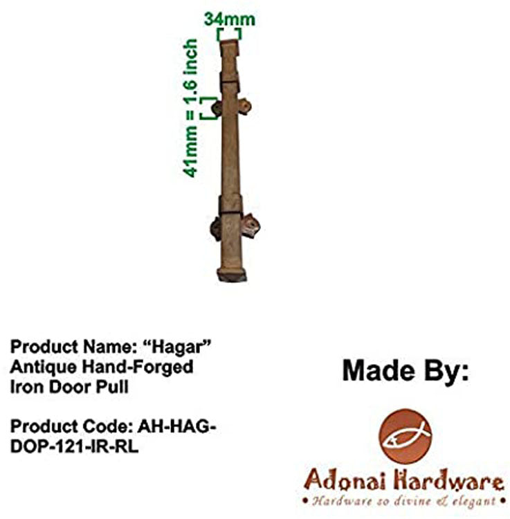 "Hagar" Antique Hand-Forged Iron Door Pull