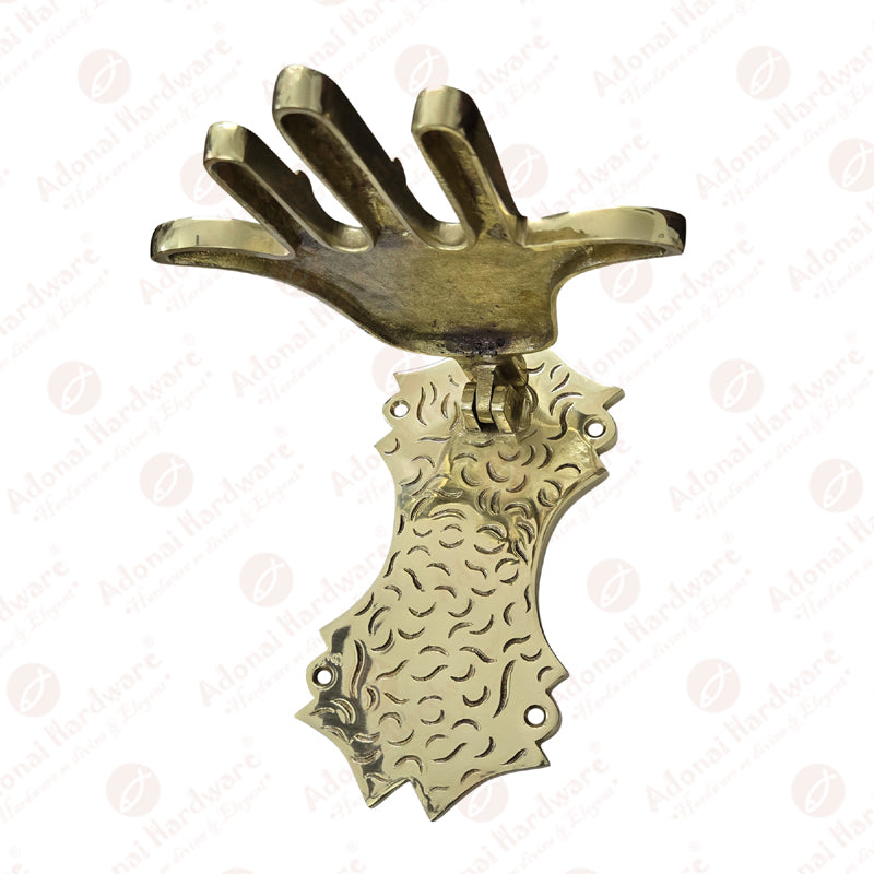 "Hamsa" Brass Palm-Shaped Door Knocker - Polish Lacquered