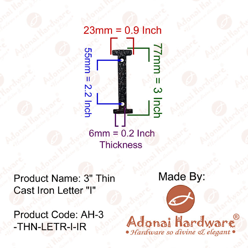 3 Inch Thin Cast Iron Letters (A-Z)