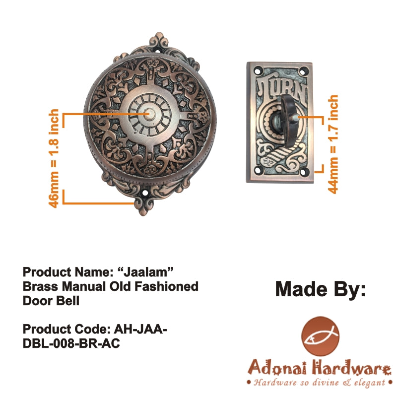 "Jaalam" Brass Manual Old Fashioned Door Bell