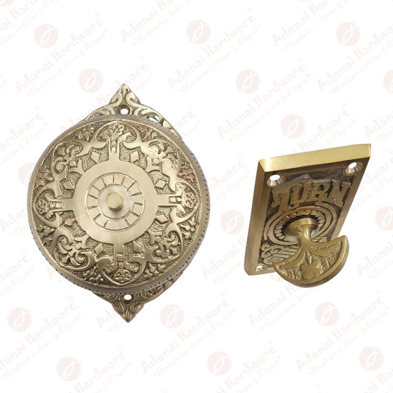 "Jaalam" Brass Manual Old Fashioned Door Bell