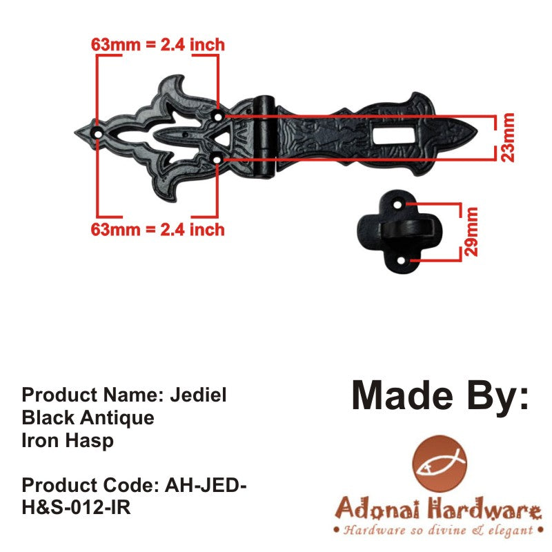 Jediel Black Antique Iron Hasp
