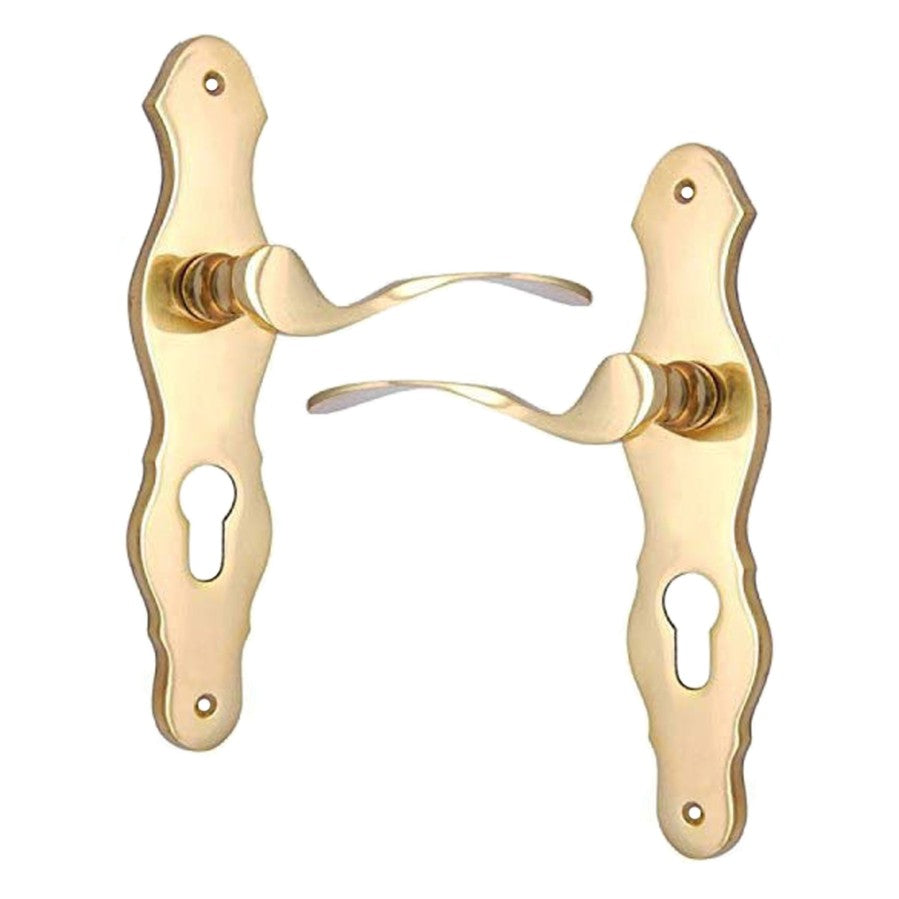 Buy "Jehoshaphat" Brass Door Handle with Plate-Premium Harware Products Online - Adonai Hardware