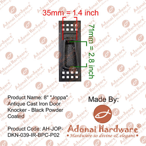 8" "Joppa" Iron Door Knocker