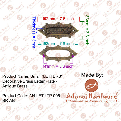 "Small Letters" Brass Letter Plate