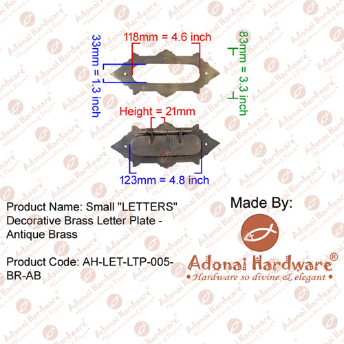 "Small Letters" Brass Letter Plate
