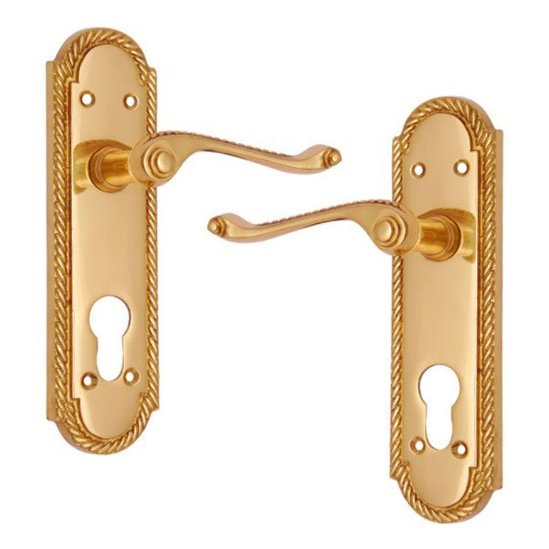 Buy "Mahalalel" Brass Door Handle with Plate-Premium Harware Products Online - Adonai Hardware