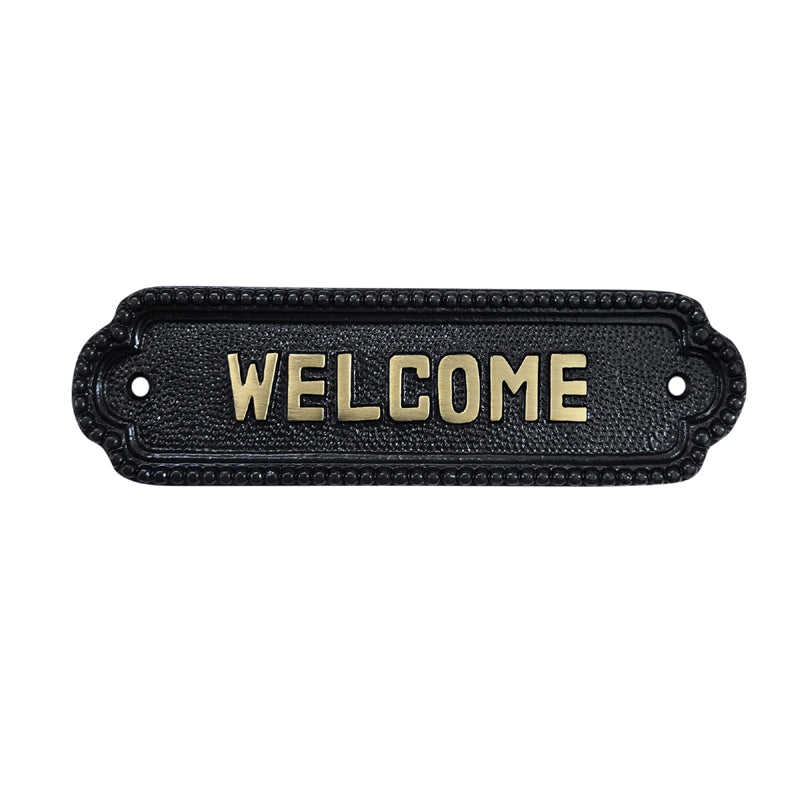 Medium Welcome Brass Door Sign