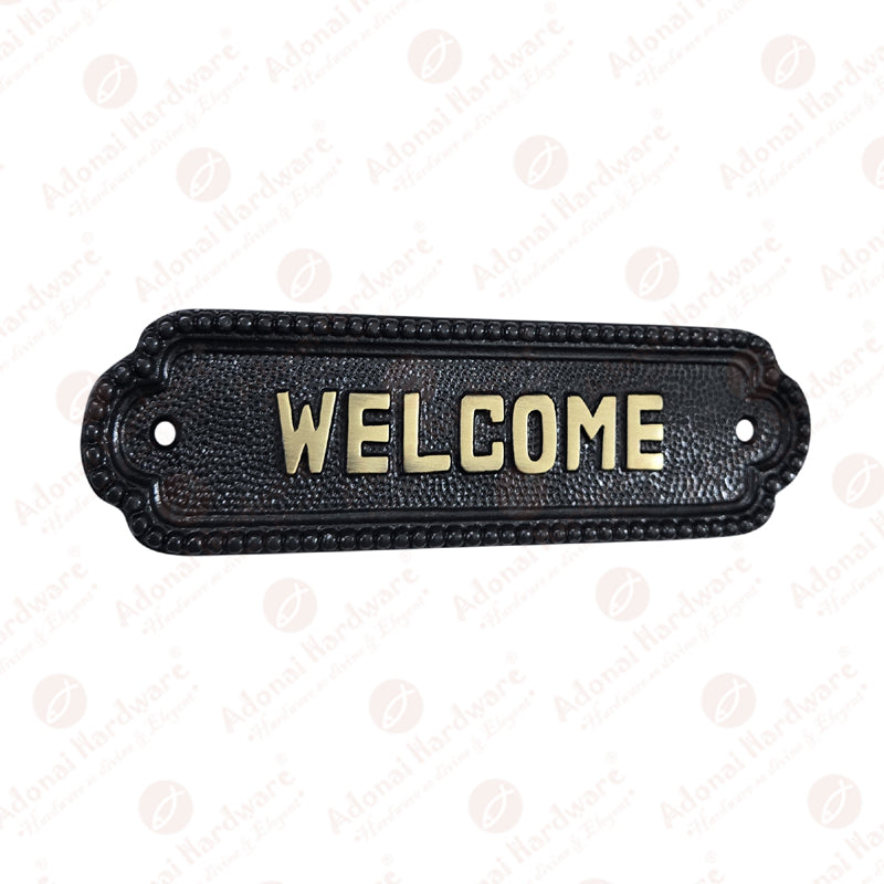 Medium Welcome Brass Door Sign