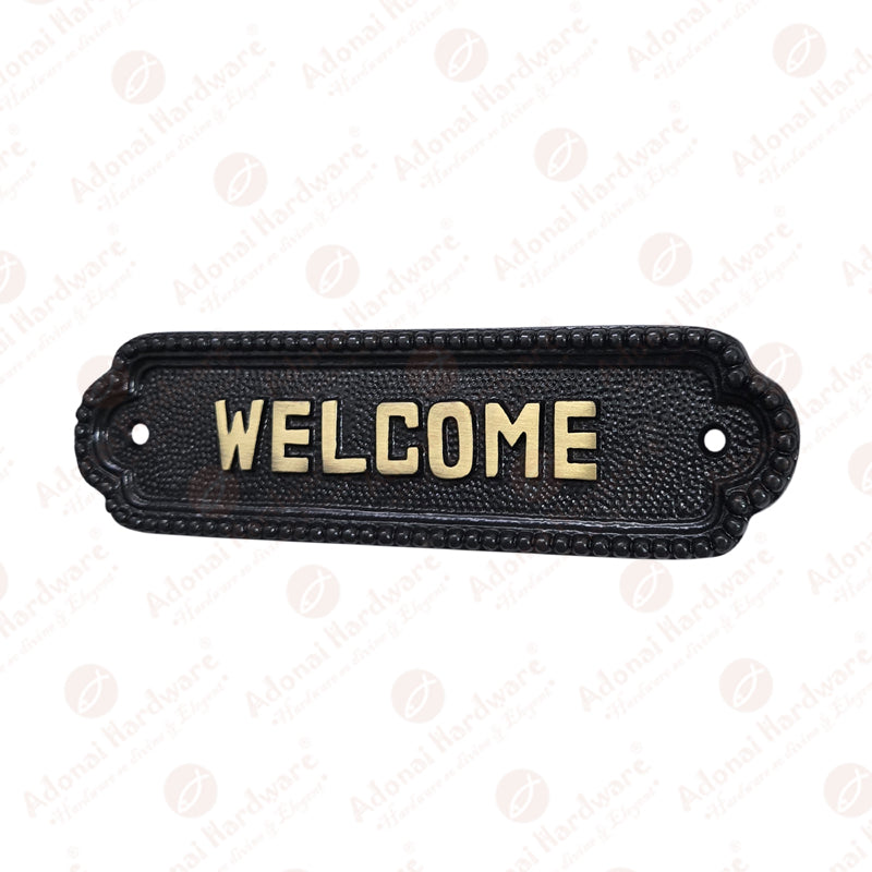 Medium Welcome Brass Door Sign