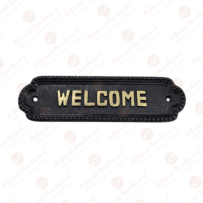 Medium Welcome Brass Door Sign