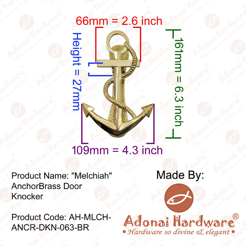 Melchiah Anchor Brass Door Knocker