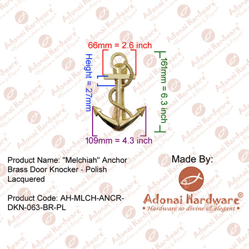 Melchiah Anchor Brass Door Knocker